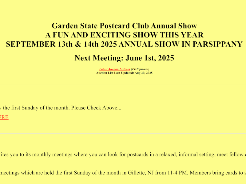 Garden State Postcard Club