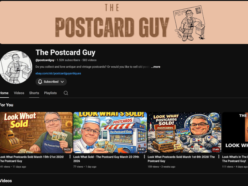 The Postcard Guy YouTube Channel