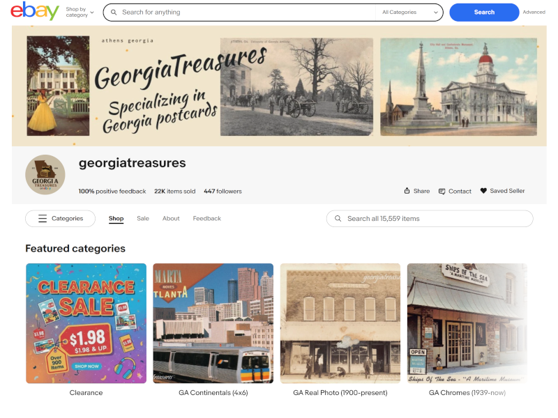 Georgia Treasures eBay Store