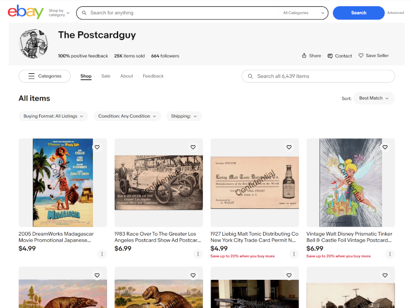 The Postcard Guy eBay Store