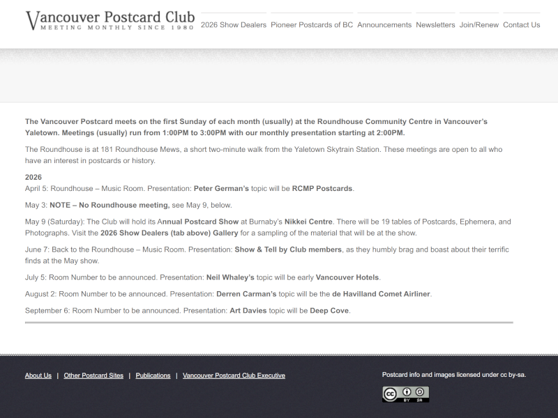 Vancouver Postcard Club