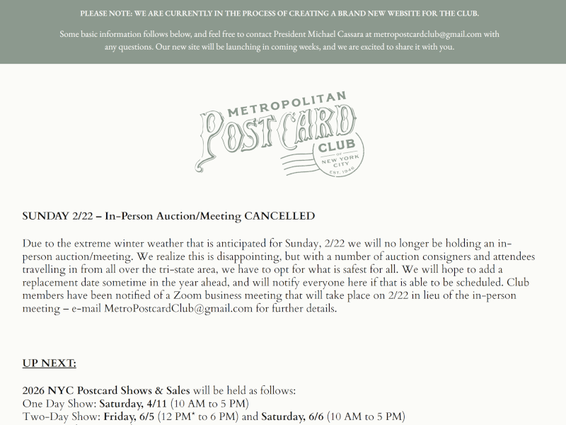 Metropolitan Postcard Club of New York City