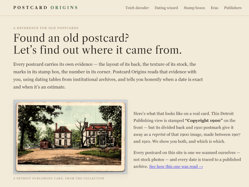 Postcard Origins