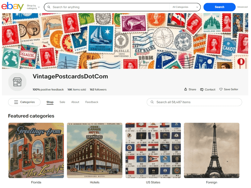 VintagePostcardsDotCom eBay Store