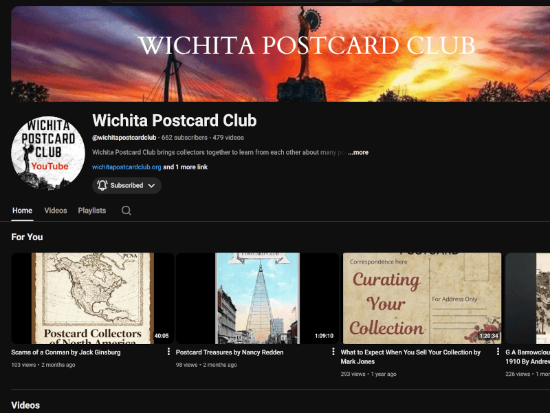 Wichita Postcard Club YouTube Channel